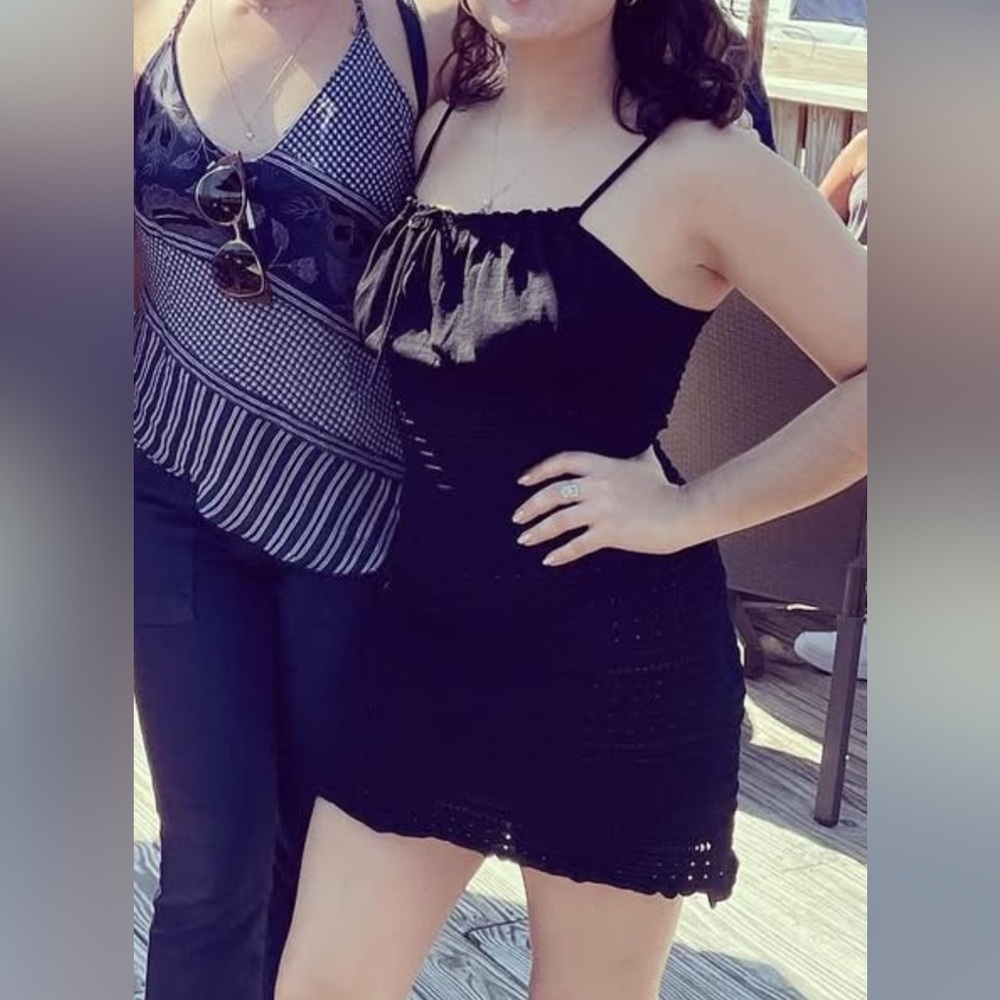 ASOS Black Mini Crochet Dress